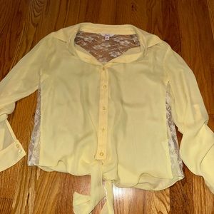 Candies button up tie front blouse